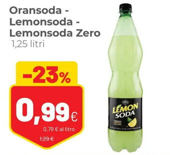 Coop Oransoda-Lemonsoda-Lemonsoda Zero 1,25 litri offerta