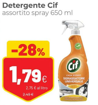 Coop Cif Detergente assortito spray 650 ml offerta