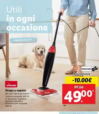 Lidl Scopa a vapore vileda offerta