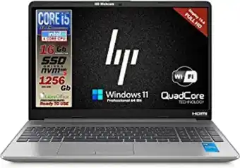 Amazon Notebook hp 250 g8 silver, intel core i5 11th, 4 core, ram 16gb ddr4, sshd da 1256 gb, display 15.6" full hd, wi-fi, bt, l... offerta