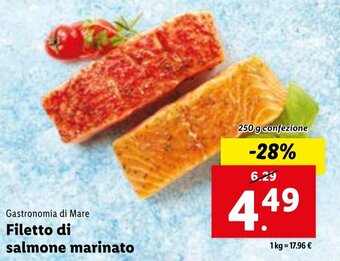 Lidl Gastronomia di Mare Filetto di salmone marinato 250 g offerta