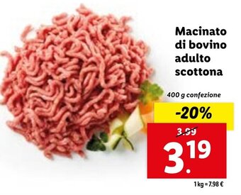 Lidl Macinato di bovino adulto scottona 400 g offerta