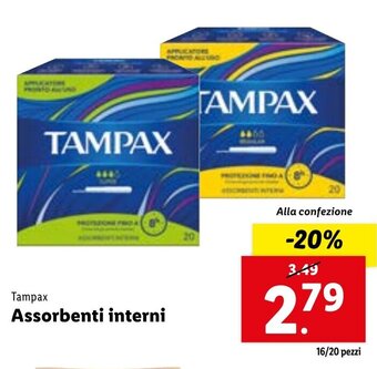 Lidl Tampax Assorbenti interni offerta