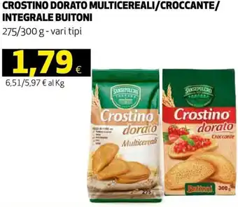 Coop Buitoni Crostino Dorato Multicereali/Croccante/Integrale 275/300 g vari tipi offerta