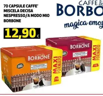 Coop Borbone 70 Capsule Caffe' Miscela Decisa Nespresso/a Modo Mio offerta