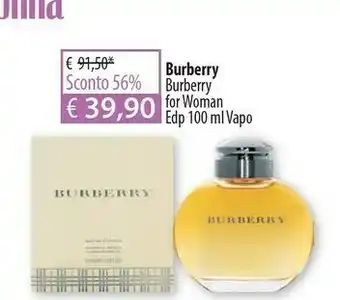 Acqua & Sapone Burberry For Woman 100 Ml offerta