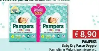 Acqua & Sapone Pampers Baby Dry Pacco Doppio Pannolini offerta