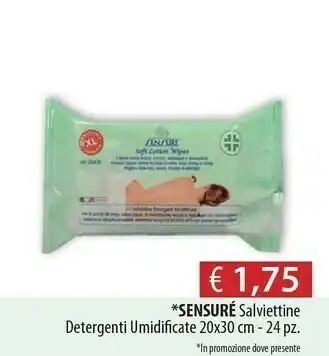 Acqua & Sapone Dove Sensure Salviettine Detergenti Umidificate offerta