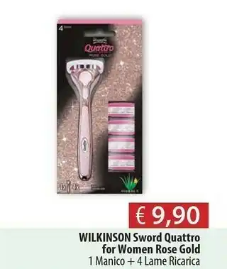 Acqua & Sapone Wilkinson Sword Quattro For Women Rose Gold offerta