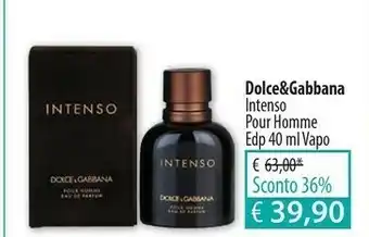 Acqua & Sapone Dolce&Gabbana Intenso 40ml Uomini offerta