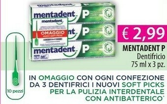 Acqua & Sapone Mentadent P Dentifricio 75 Ml offerta