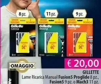 Acqua & Sapone Gillette Lame Ricarica Manual Fusion 5 Proglide offerta