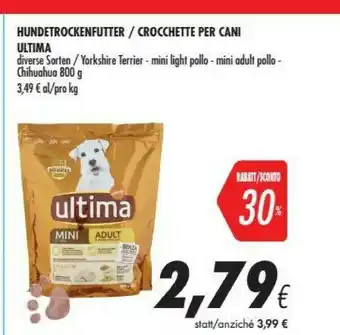 Coop Ultima Crocchette Per Cani Mini Adult Pollo offerta