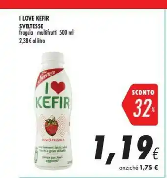 Coop Nestlè Sveltesse I Love Kefir Dalla Tradiziona Caucasica Gusto Fragola offerta