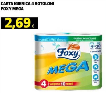 Coop Foxy Mega Carta Igienica 4 Rotoloni offerta