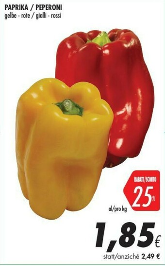 Coop Peperoni Gialli Rossi offerta
