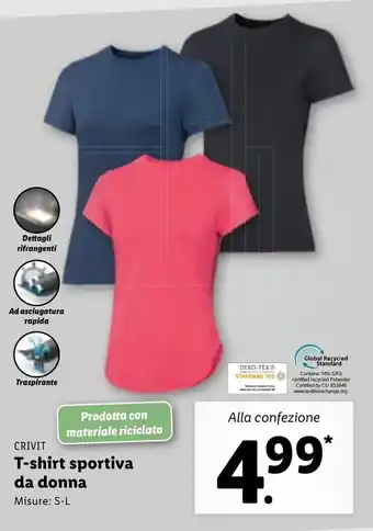 Lidl Crivit T-Shirt sportiva da donna S-L offerta
