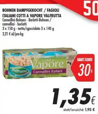 Coop Valfrutta Fagioli Cannellini Cotti Al Vapore 150 G(ml) offerta