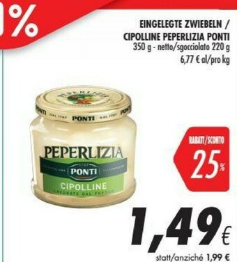 Coop Ponti Cipolline Peperlizia offerta