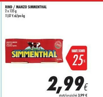 Coop Simmenthal Manzo offerta