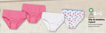 Lidl Pepperts Slip da bambina 4 pezzi 6-14 anni offerta