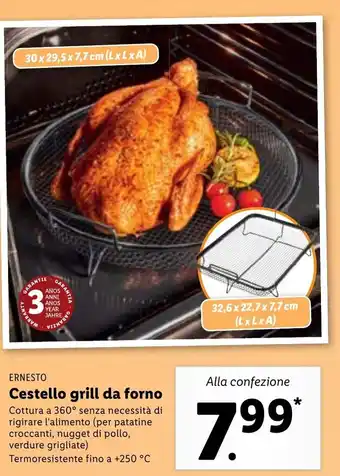 Lidl Ernesto Cestello grill da forno offerta