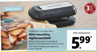 Lidl Silvercrest Kitchen Tools Mini macchina sigillasacchetti offerta