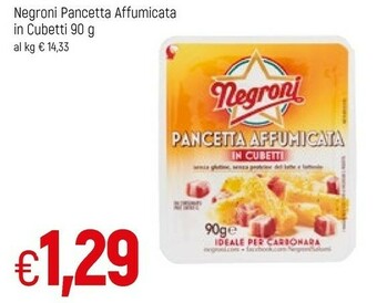 Famila Negroni Pancetta Affumicata In Cubetti 90 G(ml) offerta