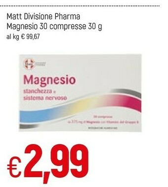 Famila Matt Divisione Pharma Magnesio 30 Compresse offerta