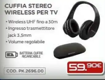 Gbc ISnatch Cuffia Stereo Wireless Per TV offerta