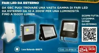 GBC Fari Led Da Esterno