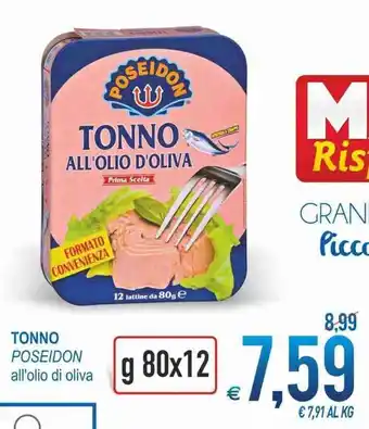 MD Discount Poseidon Tonno all'olio di oliva g 60 x 12 offerta
