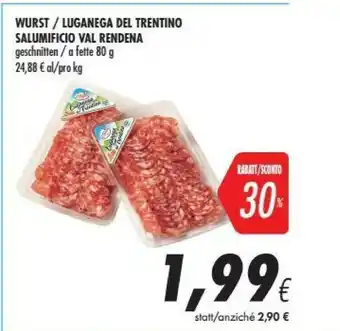 Coop Salumificio val rendena Luganega Del Trentino A Fette offerta
