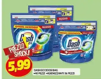 Risparmio Casa Dash Ecodosi Bag 40 Pezzi, Igiennizanti 36 Pezzi offerta