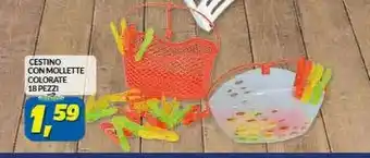 Risparmio Casa Cestino Con Mollette Colorate 18 Pezzi offerta