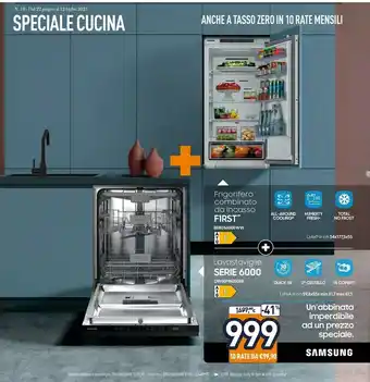 Unieuro Samsung Frigorifero Combinato Da Incasso Brb26600eww + Lavastoviglie Serie 6000 Dw6om6050bb offerta