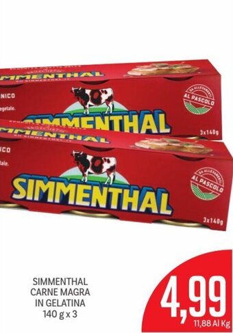 Supermercati Piccolo Simmenthal Carne Magra in Gelatina 140 g x 3 offerta