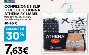 Coop Athena By Liabel Confezione 3 Slip O Culotte Donna offerta