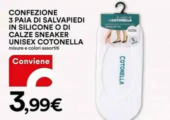 Coop Cotonella Confezione 3 Paia Di Salvapiedi In Silicone O Di Calze Sneaker Unisex offerta
