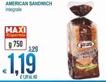 MD Discount jaus American Sandwich integrale g 750 offerta