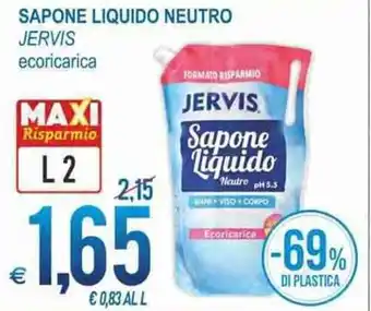 MD Discount Jervis Sapone Liquido Neutro ecoricarica L 2 offerta