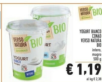 Conad Conad - Yogurt Bianco Biologico Magro Verso Natura 500 G(ml) offerta