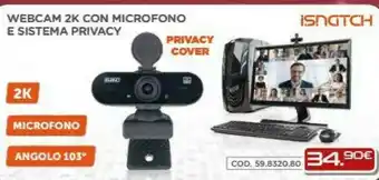 Gbc Isnatch Webcam 2k Con Microfono E Sistema Privacy offerta
