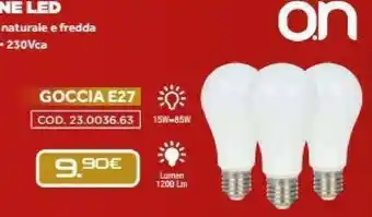 Gbc O.N Tris Lampadine Led Goccia E27 offerta