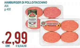 MD Discount AIA Hamburger di Pollo/Tacchino g 400 offerta