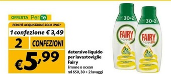 Pam Fairy Detersivo lavastoviglie offerta