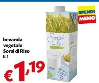 Pam Sorsì Di Riso Bevanda Vegetale offerta