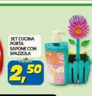 Risparmio Casa Set Cucina Porta Sapone Con Spazzola offerta