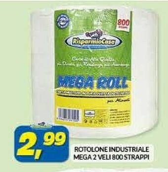 Risparmio Casa Rotolone Industriale Mega 2 Veli 800 Strappi offerta