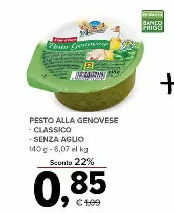 Todis Cuore mediterraneo Cuore Mediterraneo - Pesto Genovese Senza Aglio 140 g(ml) offerta